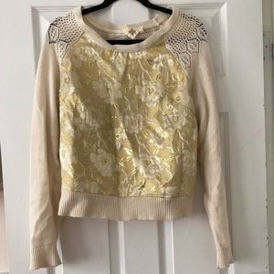 Anthropologie metallic print sweater